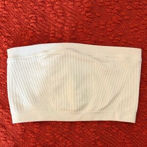 VS PINK white ribbed bandeau